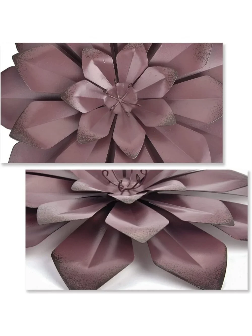 Brown Metal Flower Wall Art Decor - 12 Inch Hanging Sculpture for Home & Office